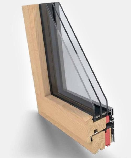 Bild eines Fenster Holzrahmens im Querschnitt